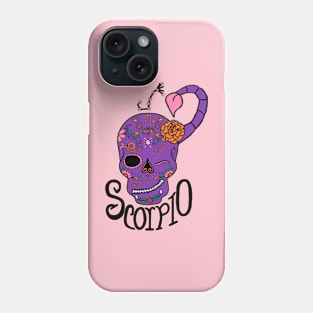 Scorpio Zodiac Dia De Los Muertos Style Phone Case