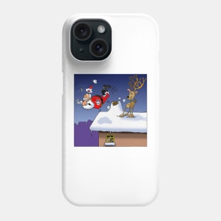 Santa falling off roof Phone Case