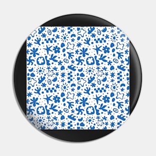 MATISSE ABSTRACT WHITE AND BLUE Pin