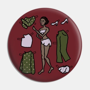 Paper Doll Pieces -- 40s Beauty Pin