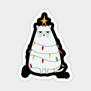 Christmas Crazy Cool Funny Cat Merry Fluffmas Magnet