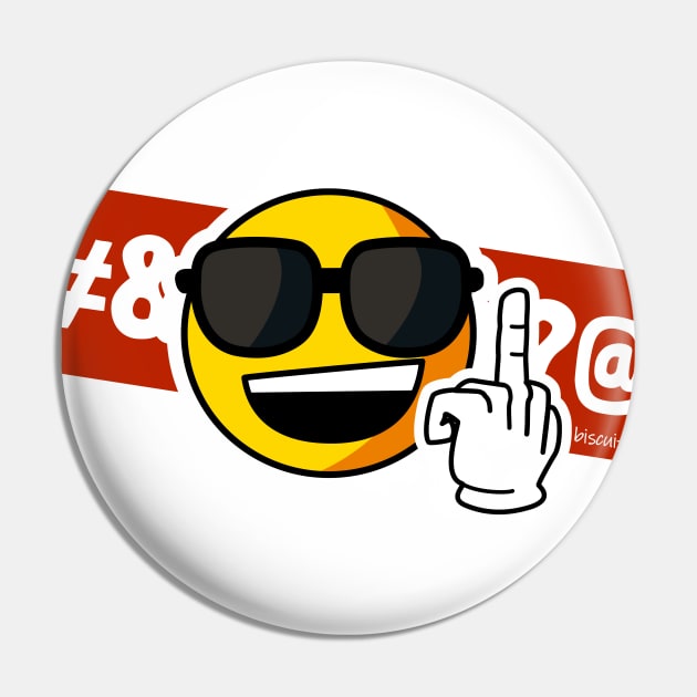 Middle Finger Funny Emoji Smiley Pin by biscuitxbone