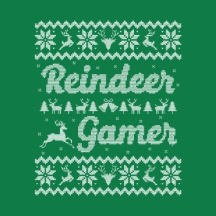 Ugly Christmas Sweater Reindeer Gamer T-Shirt