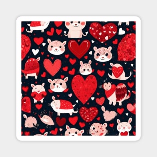 Valentines day gift ideas, hearts and animals Valentines day gifts Magnet