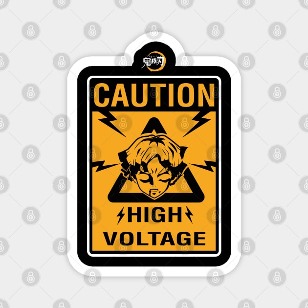 DEMON SLAYER SEASON 2: CAUTION HIGH VOLTAGE (BLACK) Magnet by FunGangStore