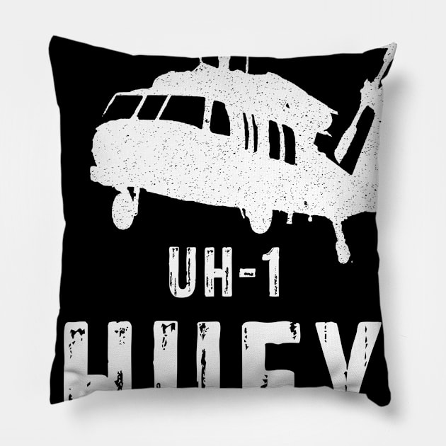 Military T Shirt UH-1 Huey Helicopter Pilot Chopper Aircraft Army Veteran Pillow by maelotti22925