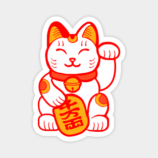 Maneki Neko Lucky Cat Red Protection Love Magnet