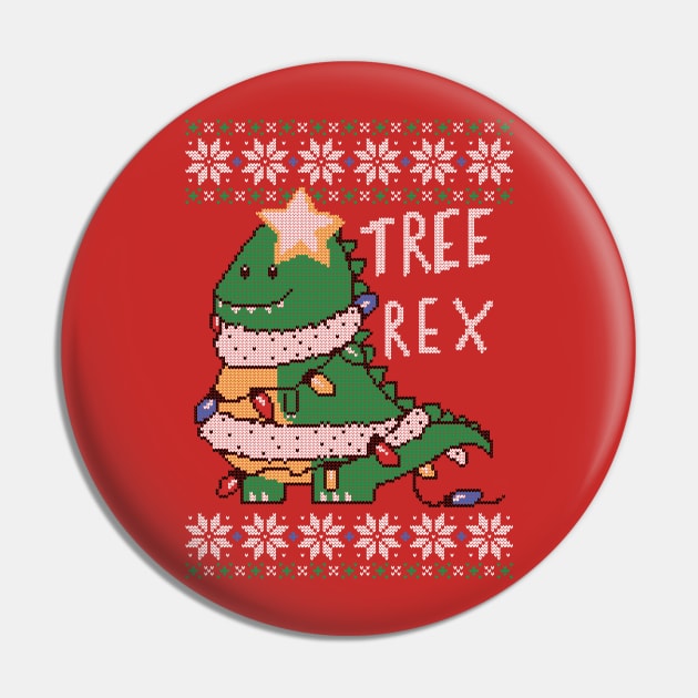 Tree-Rex Ugly Sweater Pin by TaylorRoss1