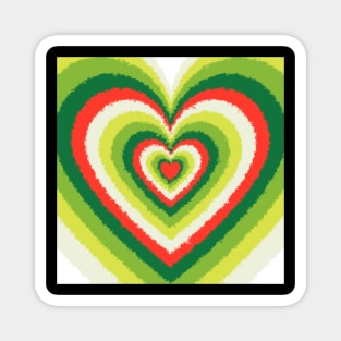 Pencil Strokes of Christmas Colored Heart Pattern Magnet