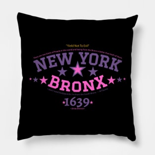 New York Bronx 'Yield to the Evil' Logo Shirt - Urban Streetwear Collection Pillow