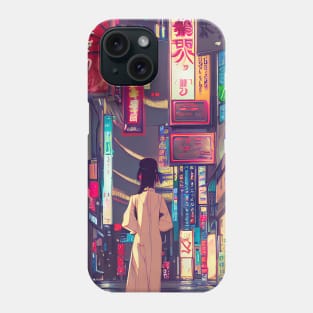 Cyberpunk girl, anime style Phone Case