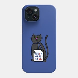 Small Cat with Biden Harris 2024 Sign Phone Case