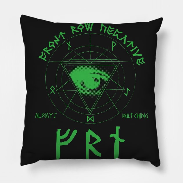 Front Rune Negative Pillow by Awesome AG Designs