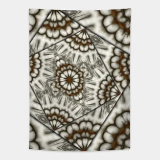 Abstract bold fans in brown and beige Tapestry