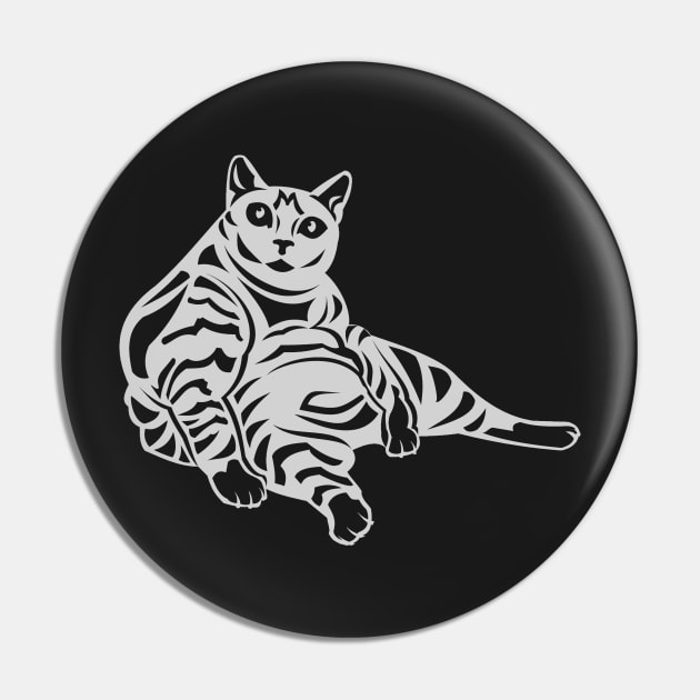 Striped Cat Pin by evisionarts