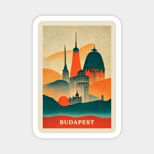 Budapest Retro Travel Magnet