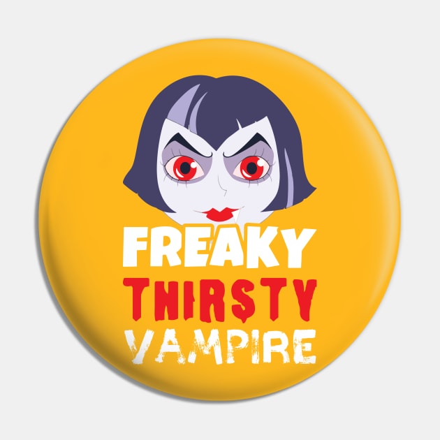 Halloween Thirsty Vampire Pin by designdaking