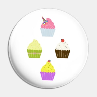 Fancy Baked Cupcake Dessert Collection Pin