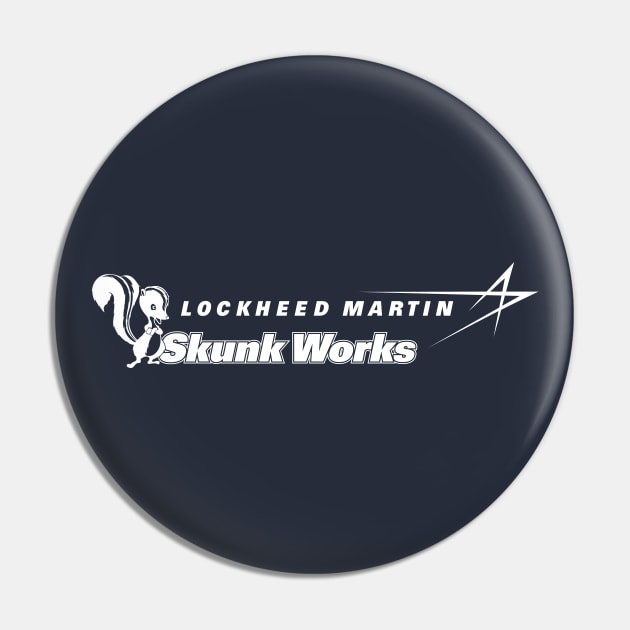 Lockheed Martin Skunk Works Logo (white) Pin by GraphicGibbon