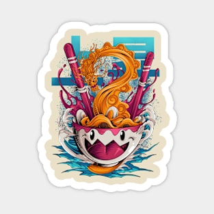 Dragon ramen design illustration Magnet