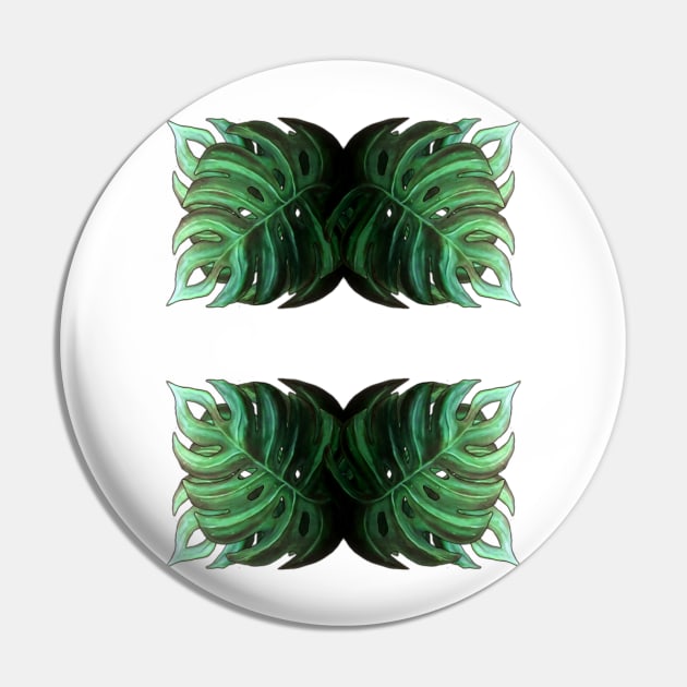 Leaves Pattern Design Pin by SPACE ART & NATURE SHIRTS 