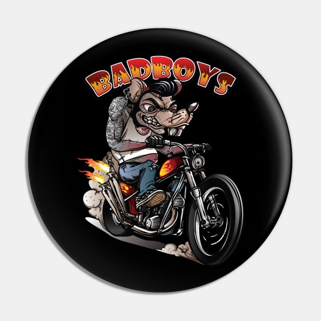 Bad Boys Rockabilly Rat Pin by GermanStreetwear