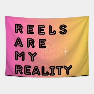 REELS ARE MY REALITY - BLACK NEON Tapestry