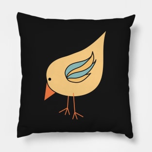 Little Gold and Aqua Bird | Cherie's Art(c)2021 Pillow