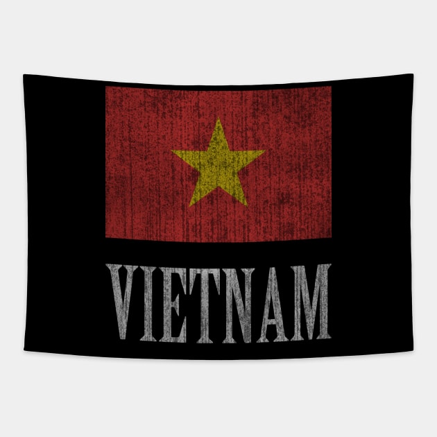 Vietnam retro flag Tapestry by Mollie