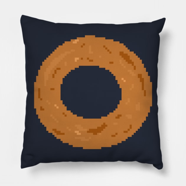 Pixel Onion Ring Pillow by Zeeph