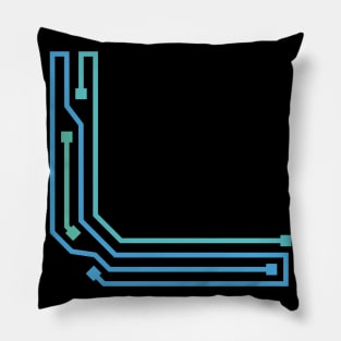 Alphabet L Circuit Typography Design Pillow