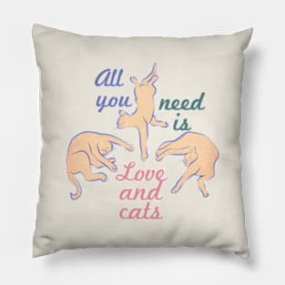 Three Lazy Cats: All You Need is Love and Cats Pillow