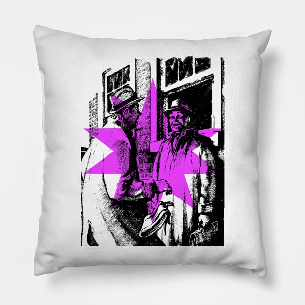 Stranger Surprises Man On The Street Old Comic Funny Popart Scifi Fantasy Vintage Pillow by REVISTANGO