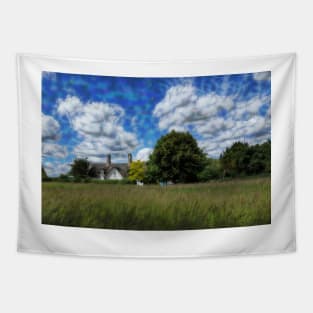 photograph of sky-scape in rural English natural countryside Tapestry