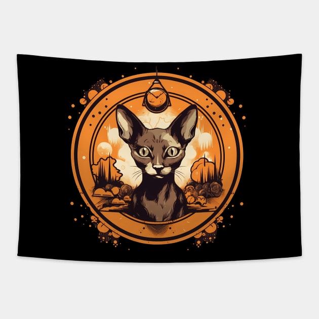 Cornish Rex Cat Halloween, Cat Lover Tapestry by dukito