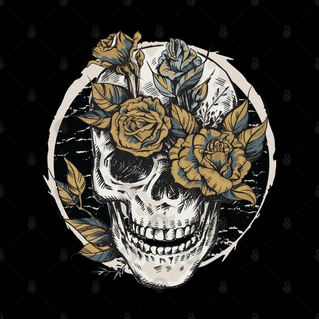 Unique Skull and Roses Graphic by Graphic Duster