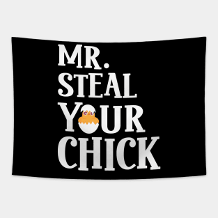 Mr Steal Your Chick Easter Chicken Boys Egg Hunting Tapestry