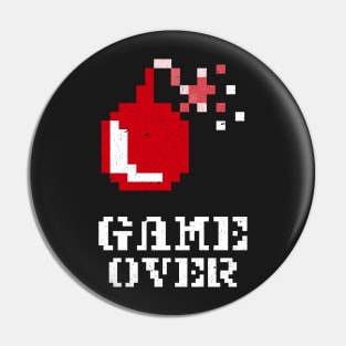 Game Over pixel art for gamers Pin