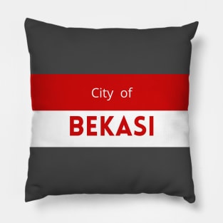 City of Bekasi in Indonesia Flag Colors Pillow