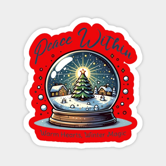 Peace within  warm Heart,winter magic Magnet by Nizar clothing store 