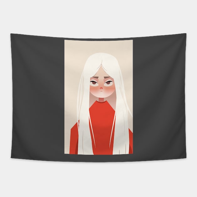 Gril Tapestry by White cloth