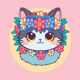 Floral kitty T-Shirt