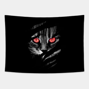 Scary Cat Shirt for Halloween Shirt tear illusion Tapestry