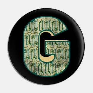 G, Guitar letter logo Pin