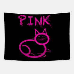Cute pink cat Tapestry