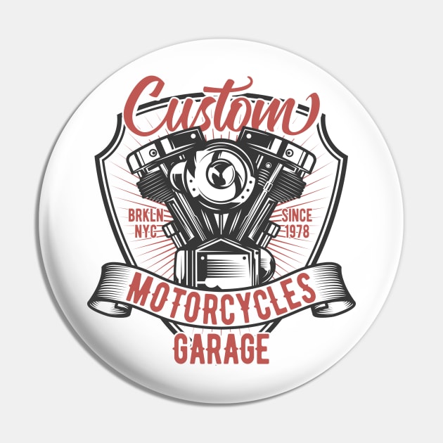 Custom Motorcycles Garage Pin by Verboten