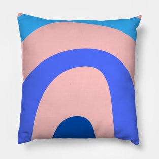 Boho blue rainbow pattern Pillow
