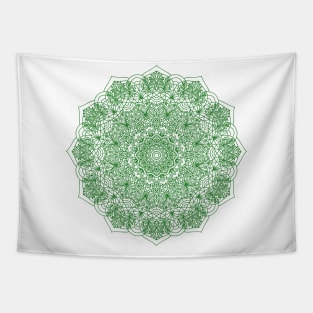 Green Floral hand drawn Mandala. Tapestry