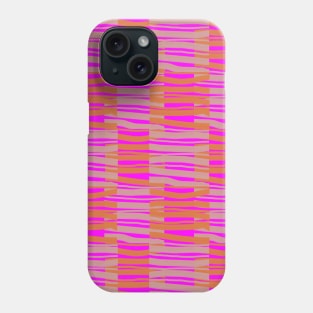 Contemporary Retro Orange Pink Abstract Fibres Pattern Phone Case