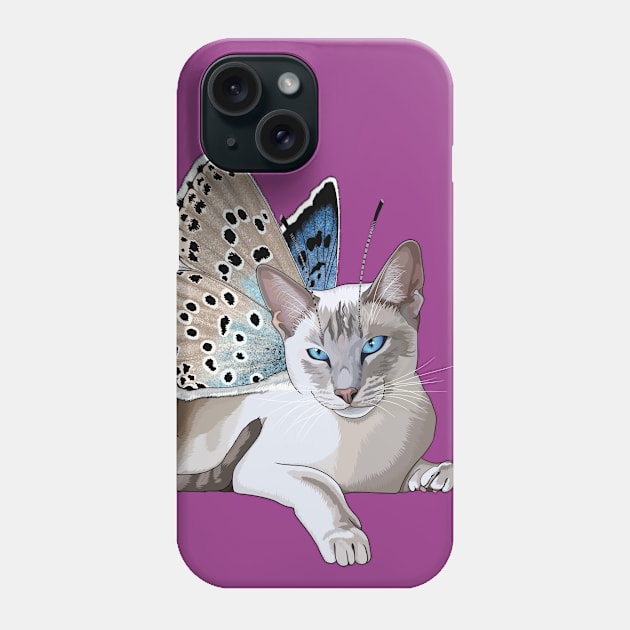 Large Blue Lynx Point Siamese Flitter Kitty Phone Case by CarleahUnique